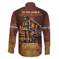 Firefighter Fathers Day Family Matching Short Sleeve Bodycon Dress and Hawaiian Shirt Best Dad Ever