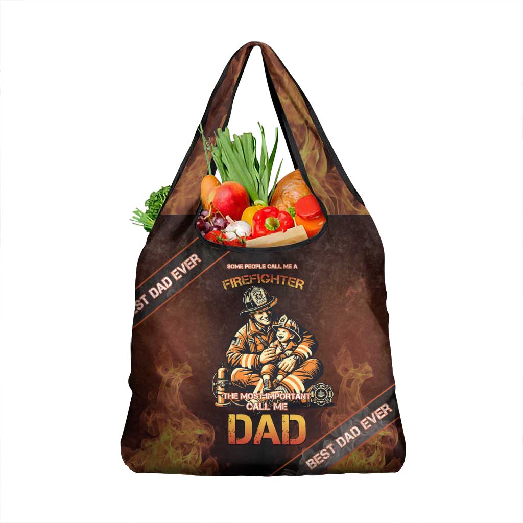 Firefighter Fathers Day Grocery Bag Best Dad Ever