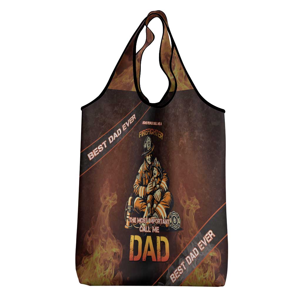 Firefighter Fathers Day Grocery Bag Best Dad Ever