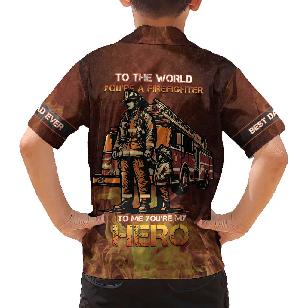 Firefighter Fathers Day Hawaiian Shirt Best Dad Ever