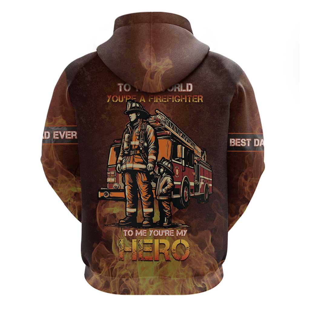 Firefighter Fathers Day Hoodie Best Dad Ever