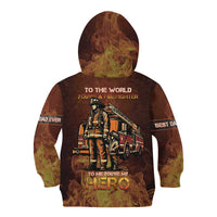 Firefighter Fathers Day Kid Hoodie Best Dad Ever