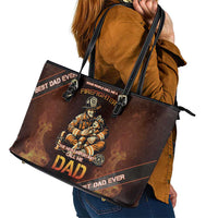 Firefighter Fathers Day Leather Tote Bag Best Dad Ever