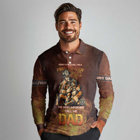 Firefighter Fathers Day Long Sleeve Polo Shirt Best Dad Ever