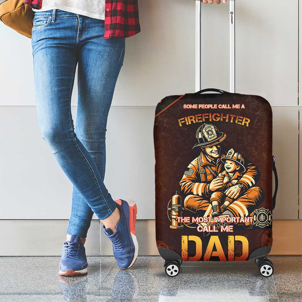 Firefighter Fathers Day Luggage Cover Best Dad Ever
