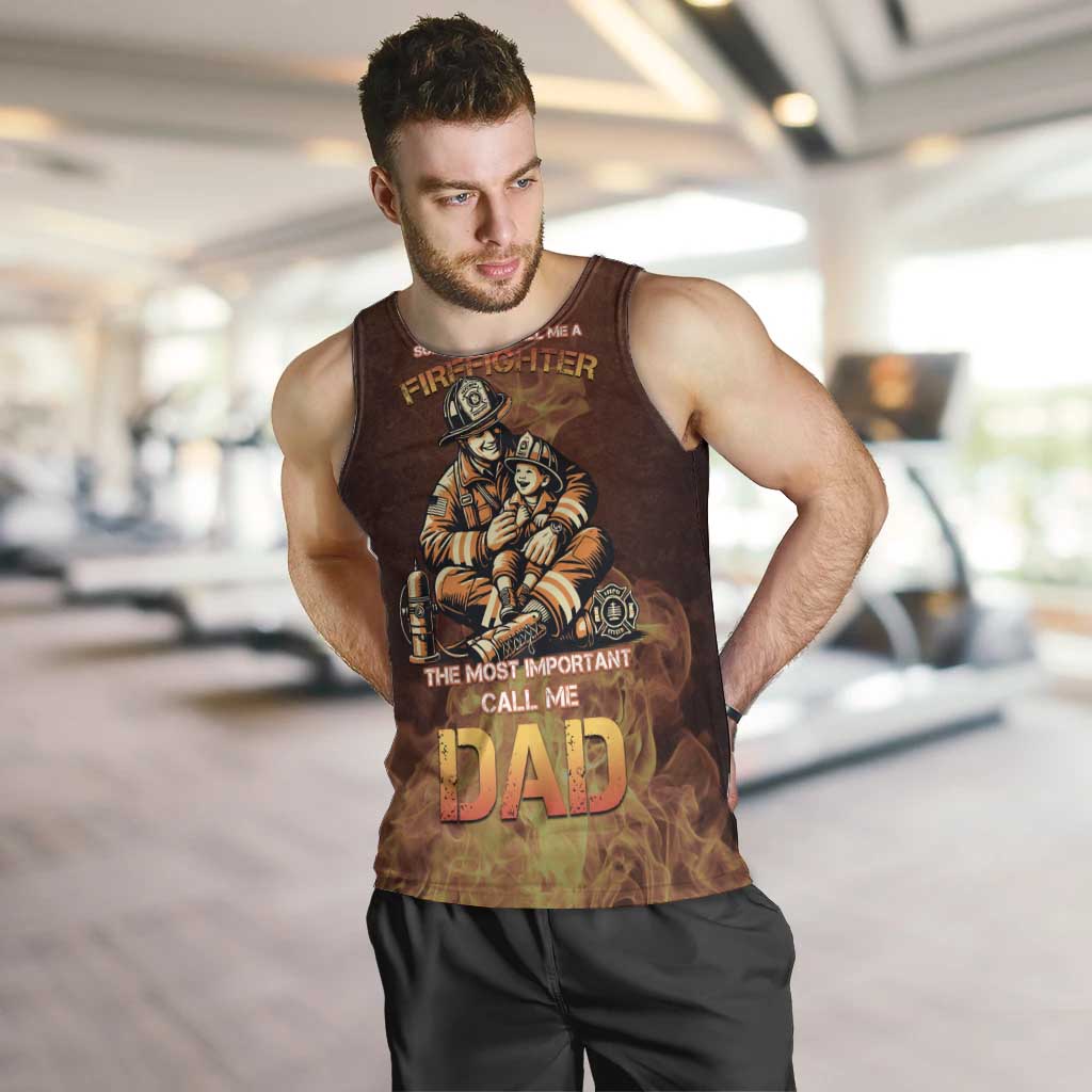 Firefighter Fathers Day Men Tank Top Best Dad Ever