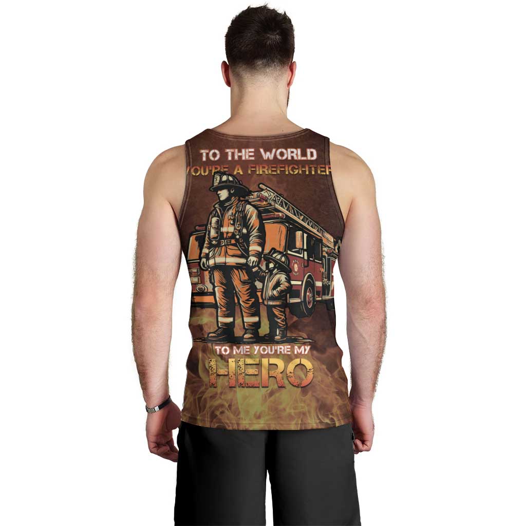 Firefighter Fathers Day Men Tank Top Best Dad Ever