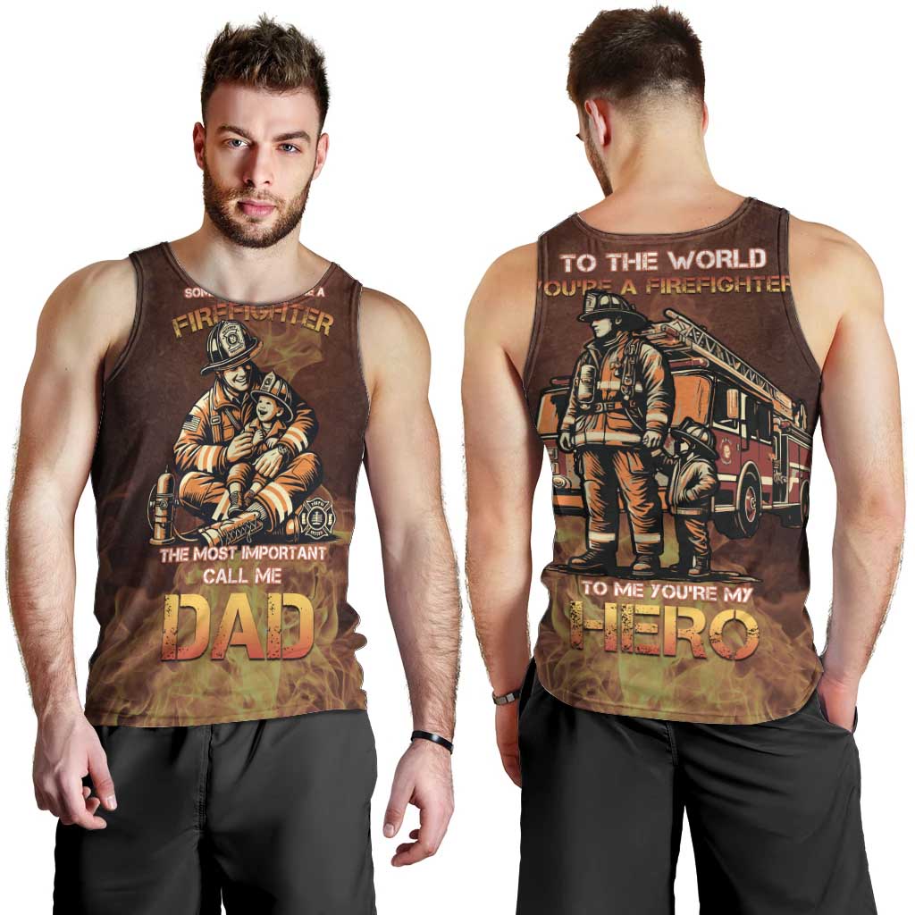 Firefighter Fathers Day Men Tank Top Best Dad Ever