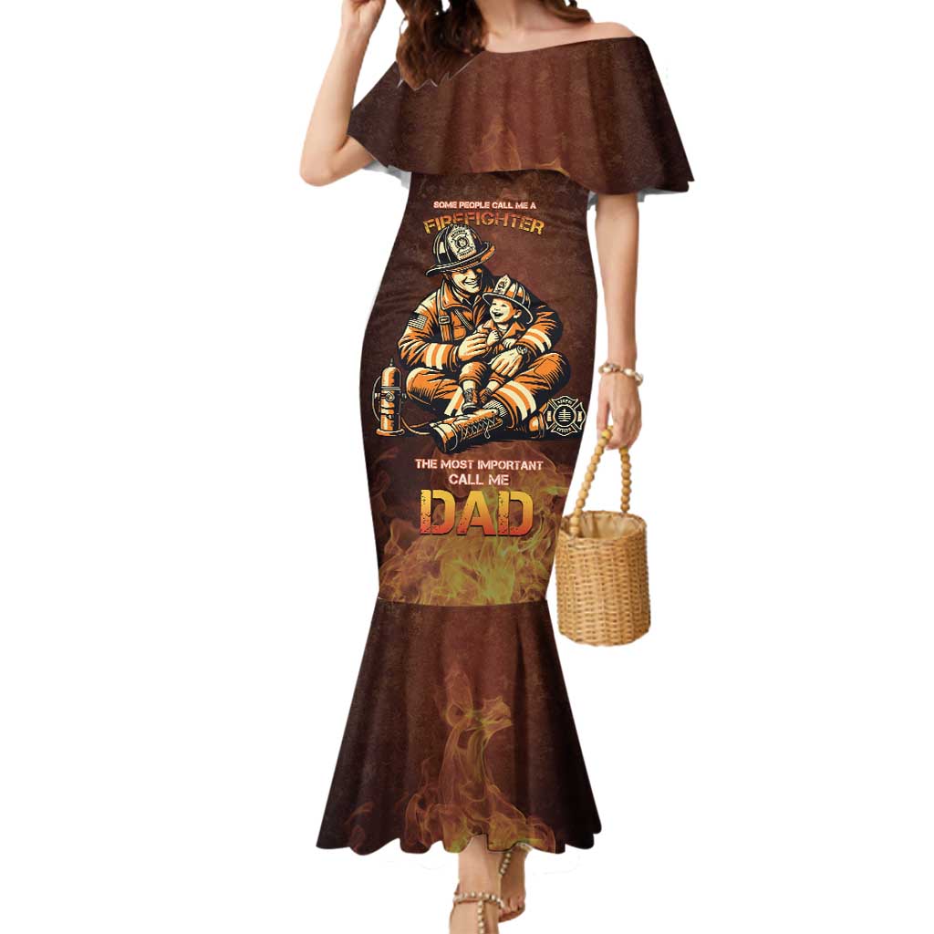 Firefighter Fathers Day Mermaid Dress Best Dad Ever