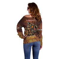 Firefighter Fathers Day Off Shoulder Sweater Best Dad Ever