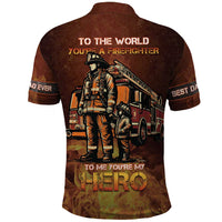 Firefighter Fathers Day Polo Shirt Best Dad Ever