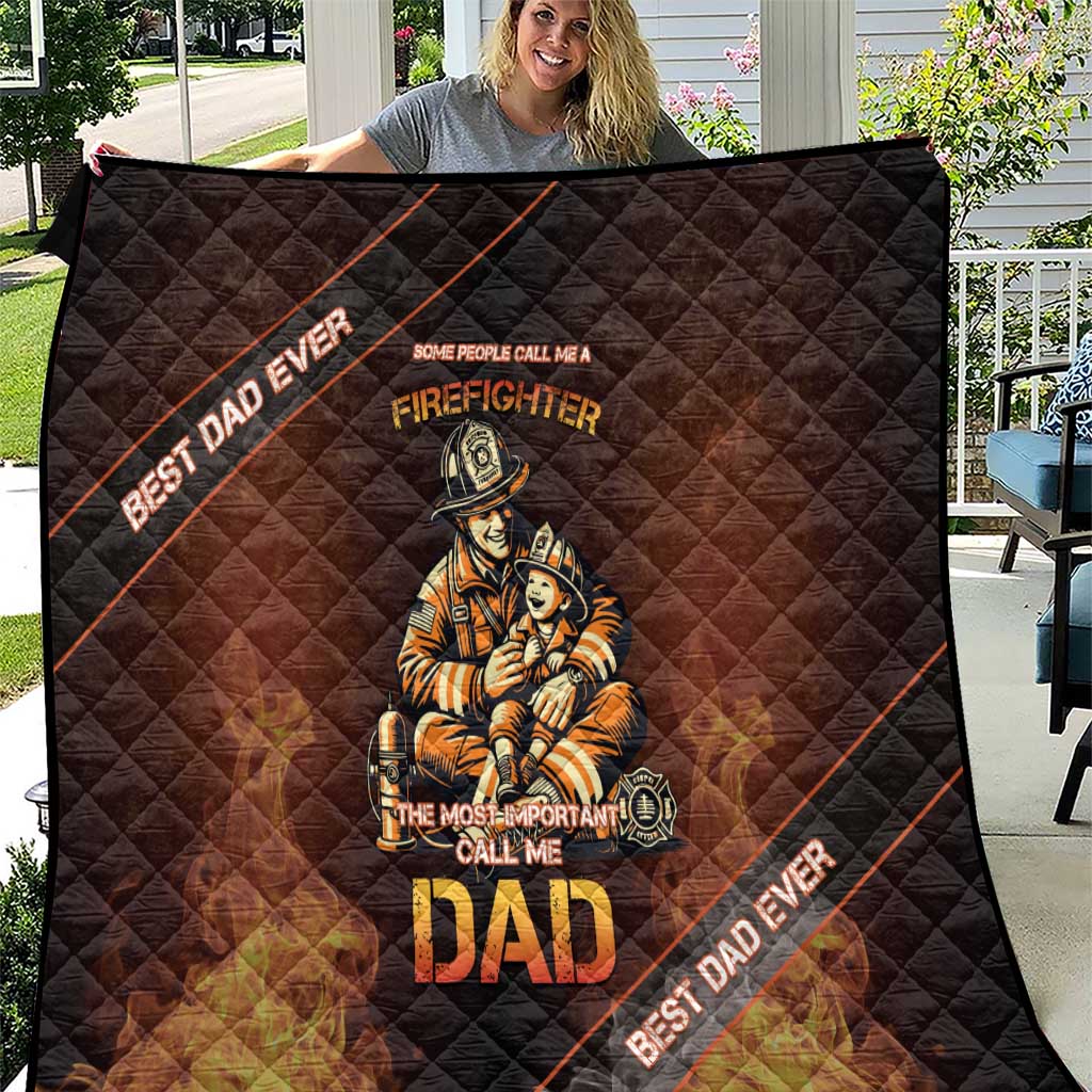 Firefighter Fathers Day Quilt Best Dad Ever