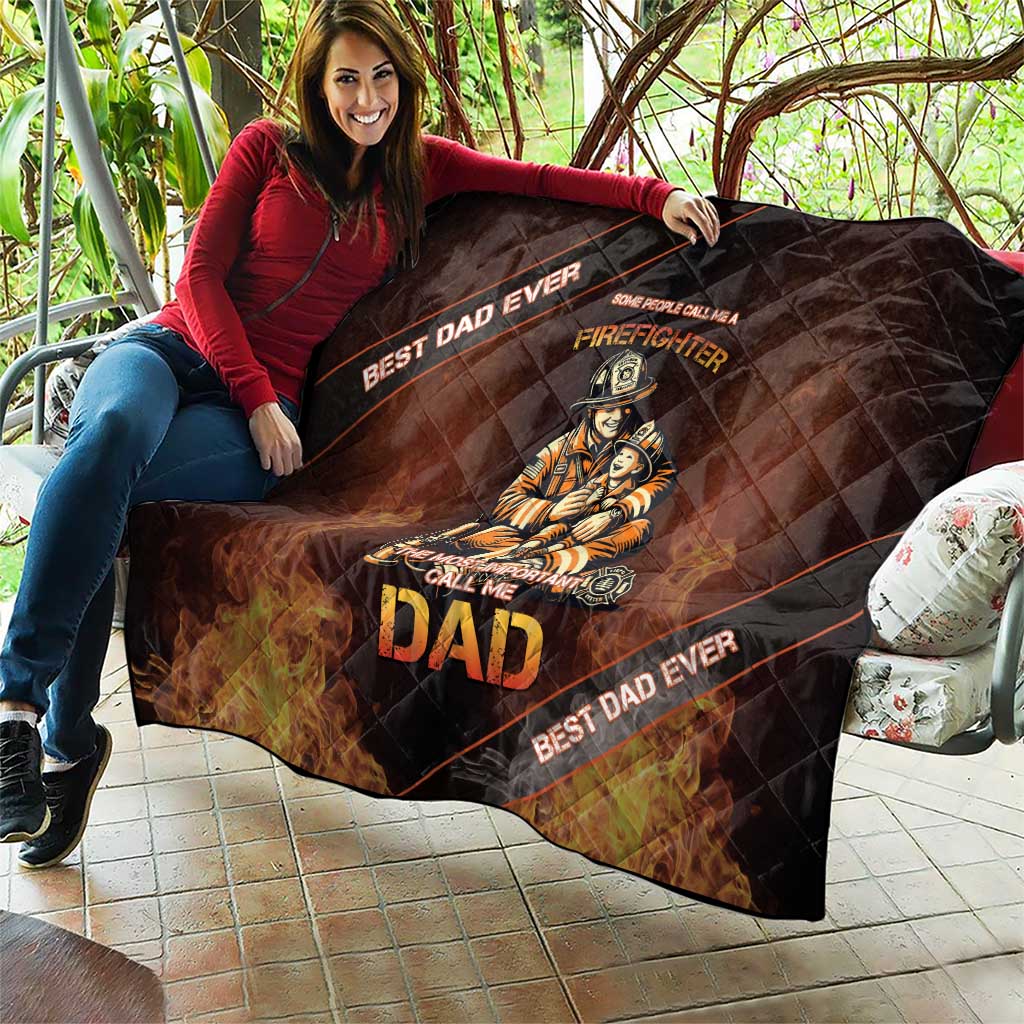 Firefighter Fathers Day Quilt Best Dad Ever