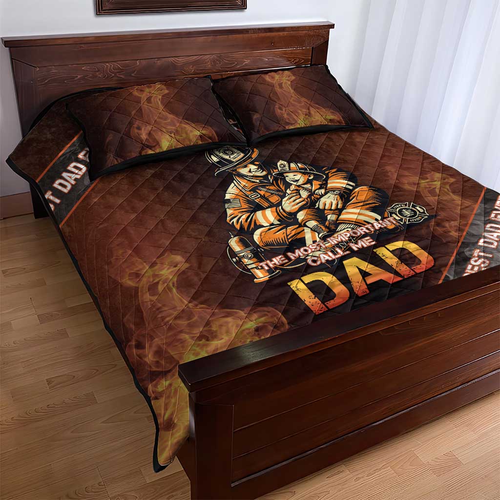Firefighter Fathers Day Quilt Bed Set Best Dad Ever