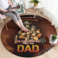 Firefighter Fathers Day Round Carpet Best Dad Ever