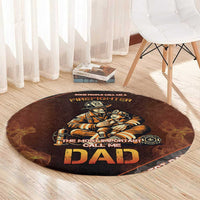 Firefighter Fathers Day Round Carpet Best Dad Ever