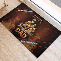 Firefighter Fathers Day Rubber Doormat Best Dad Ever
