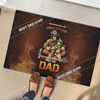 Firefighter Fathers Day Rubber Doormat Best Dad Ever