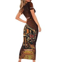 Firefighter Fathers Day Short Sleeve Bodycon Dress Best Dad Ever