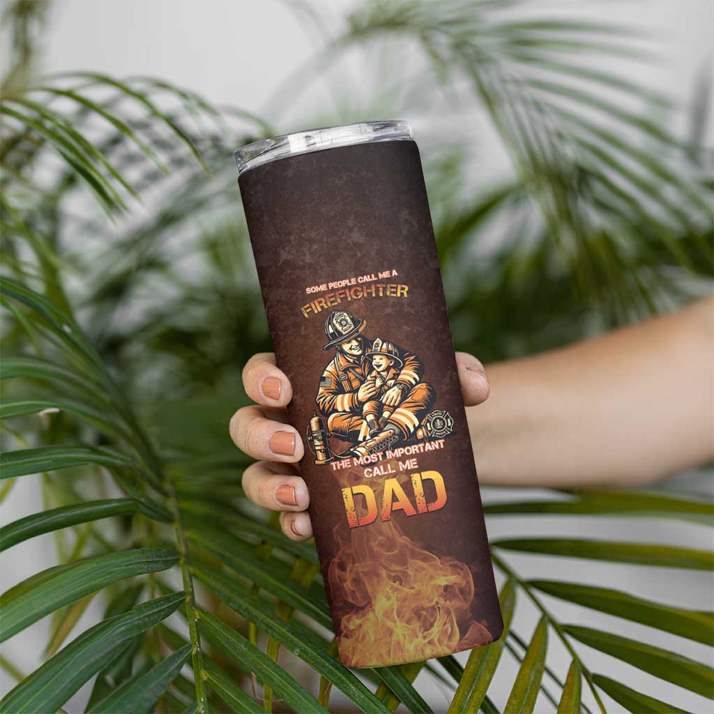 Firefighter Fathers Day Skinny Tumbler Best Dad Ever