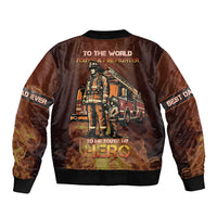 Firefighter Fathers Day Sleeve Zip Bomber Jacket Best Dad Ever