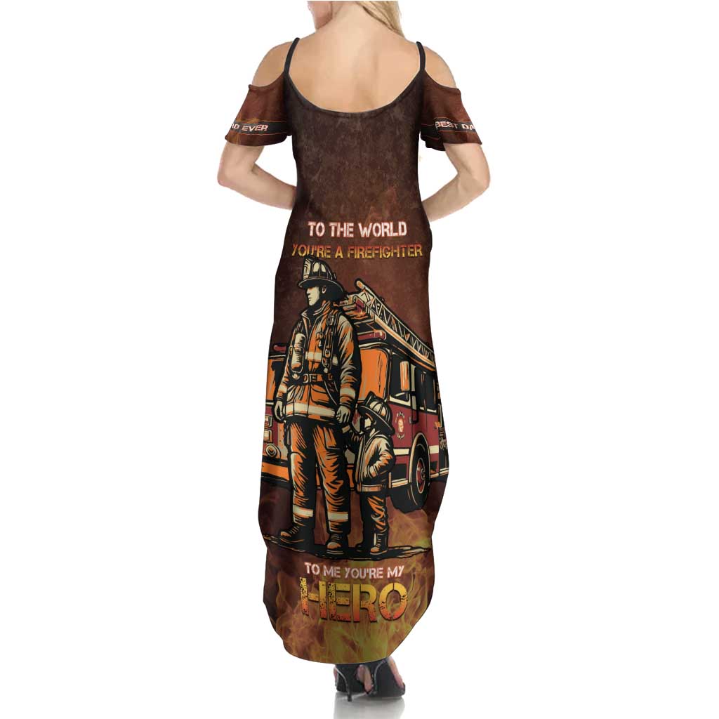 Firefighter Fathers Day Summer Maxi Dress Best Dad Ever