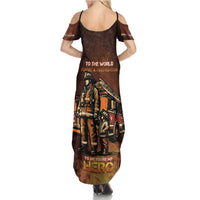 Firefighter Fathers Day Summer Maxi Dress Best Dad Ever