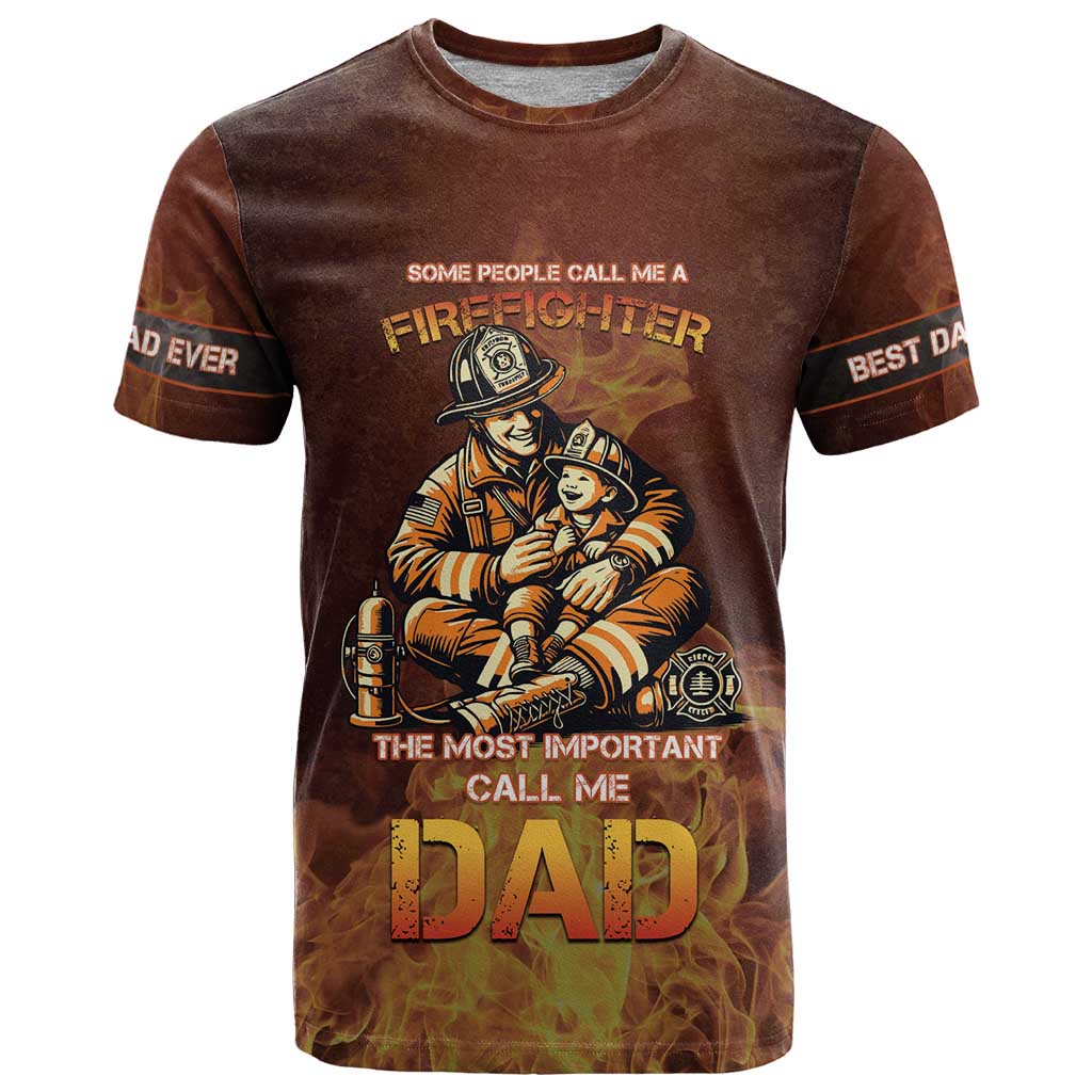 Firefighter Fathers Day T Shirt Best Dad Ever
