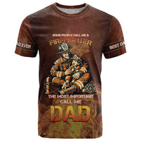 Firefighter Fathers Day T Shirt Best Dad Ever
