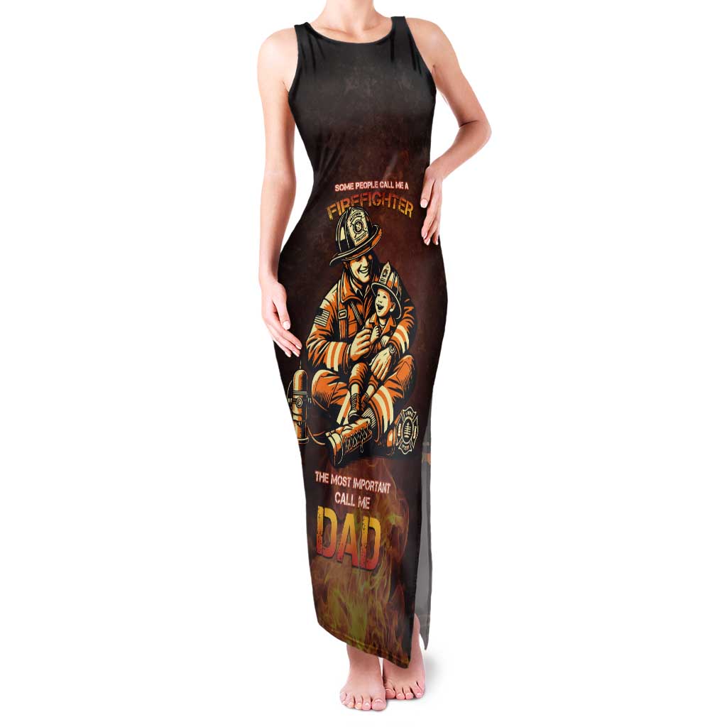 Firefighter Fathers Day Tank Maxi Dress Best Dad Ever