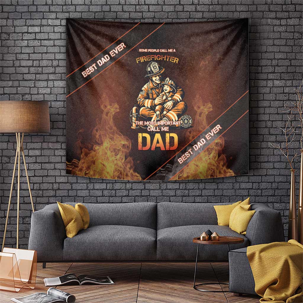 Firefighter Fathers Day Tapestry Best Dad Ever