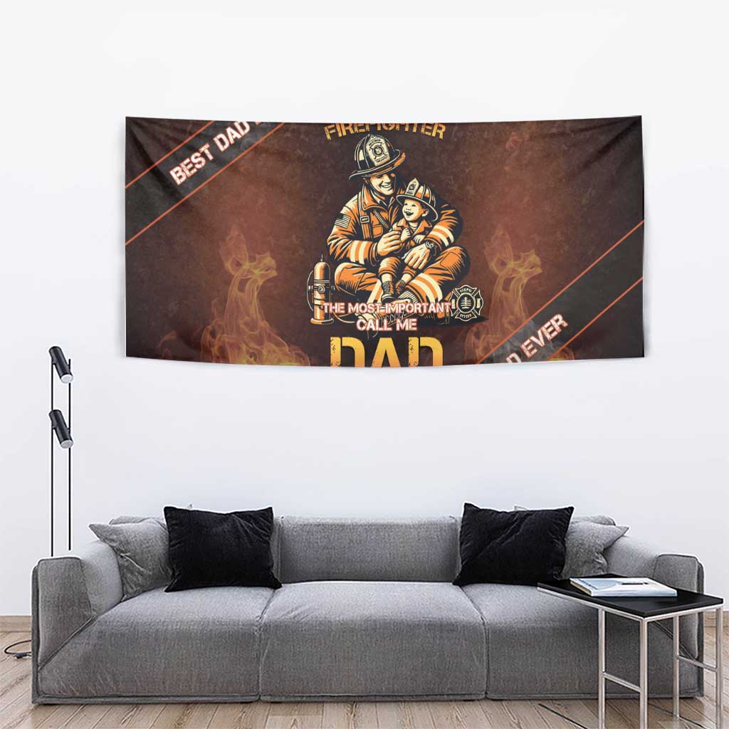 Firefighter Fathers Day Tapestry Best Dad Ever