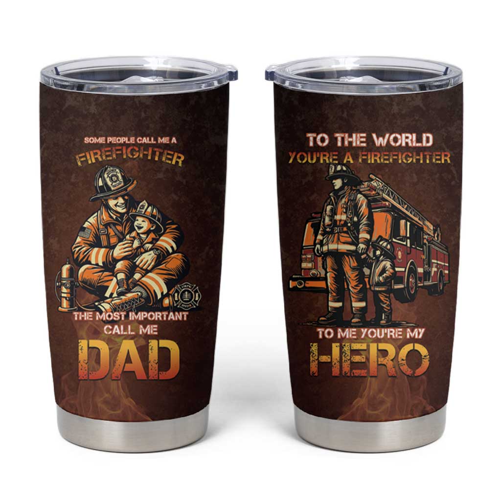 Firefighter Fathers Day Tumbler Cup Best Dad Ever