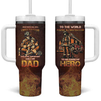 Firefighter Fathers Day Tumbler With Handle Best Dad Ever