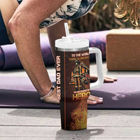 Firefighter Fathers Day Tumbler With Handle Best Dad Ever
