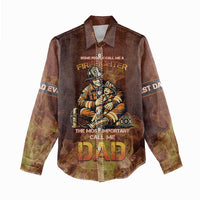 Firefighter Fathers Day Women Casual Shirt Best Dad Ever