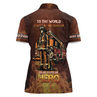 Firefighter Fathers Day Women Polo Shirt Best Dad Ever