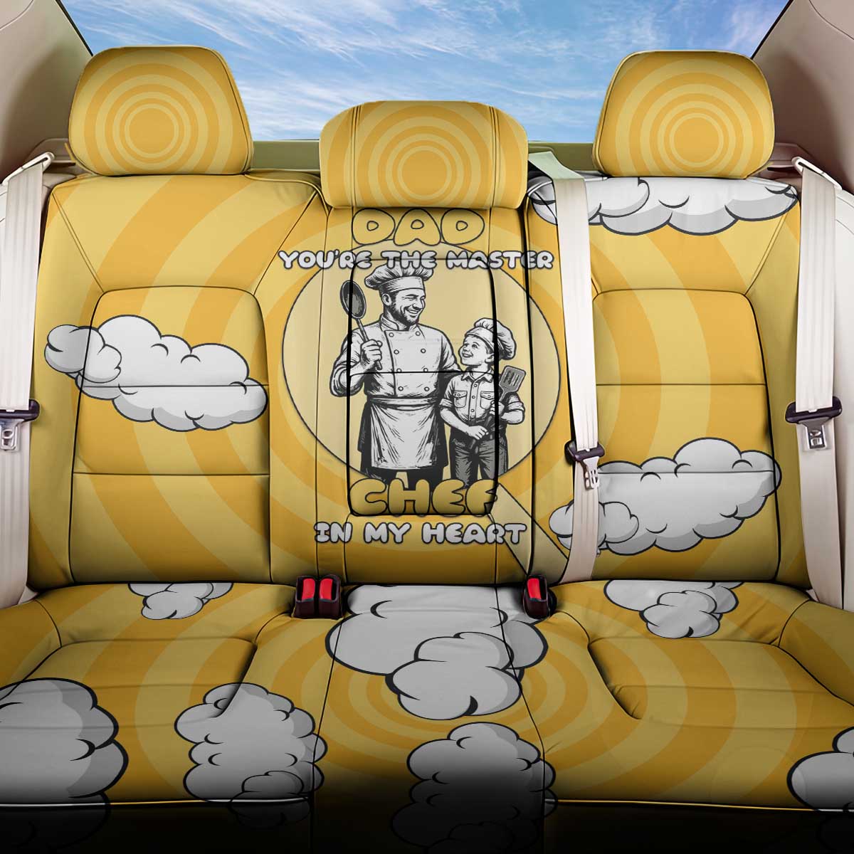 Chef Fathers Day Back Car Seat Cover Dad You're The Master Chef In My Heart