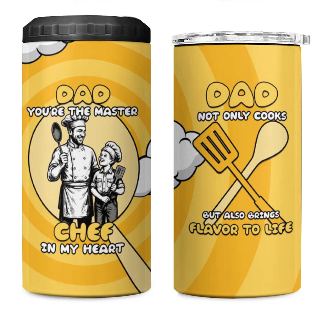 Chef Fathers Day 4 in 1 Can Cooler Tumbler Dad You're The Master Chef In My Heart