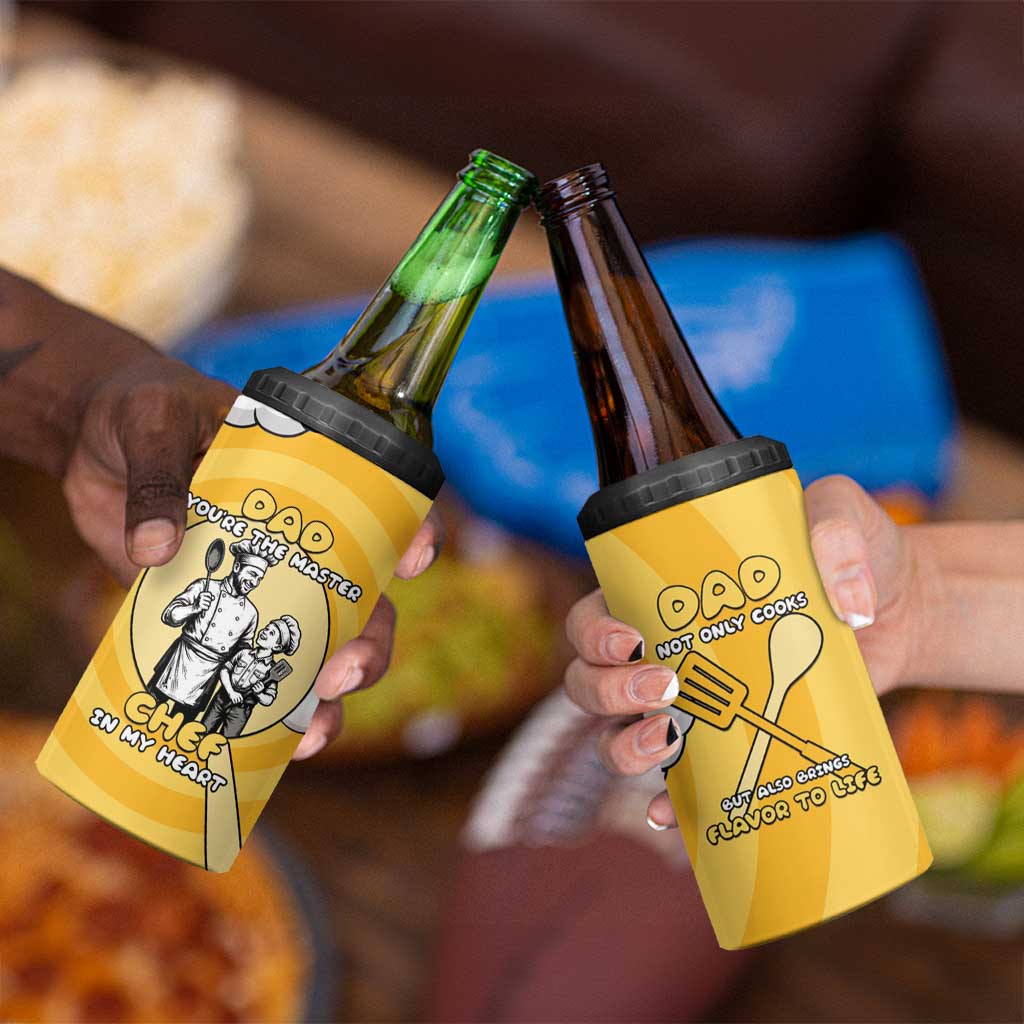 Chef Fathers Day 4 in 1 Can Cooler Tumbler Dad You're The Master Chef In My Heart