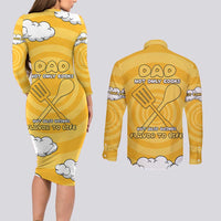 Chef Fathers Day Couples Matching Long Sleeve Bodycon Dress and Long Sleeve Button Shirt Dad You're The Master Chef In My Heart