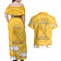 Chef Fathers Day Couples Matching Off Shoulder Maxi Dress and Hawaiian Shirt Dad You're The Master Chef In My Heart