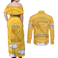 Chef Fathers Day Couples Matching Off Shoulder Maxi Dress and Long Sleeve Button Shirt Dad You're The Master Chef In My Heart