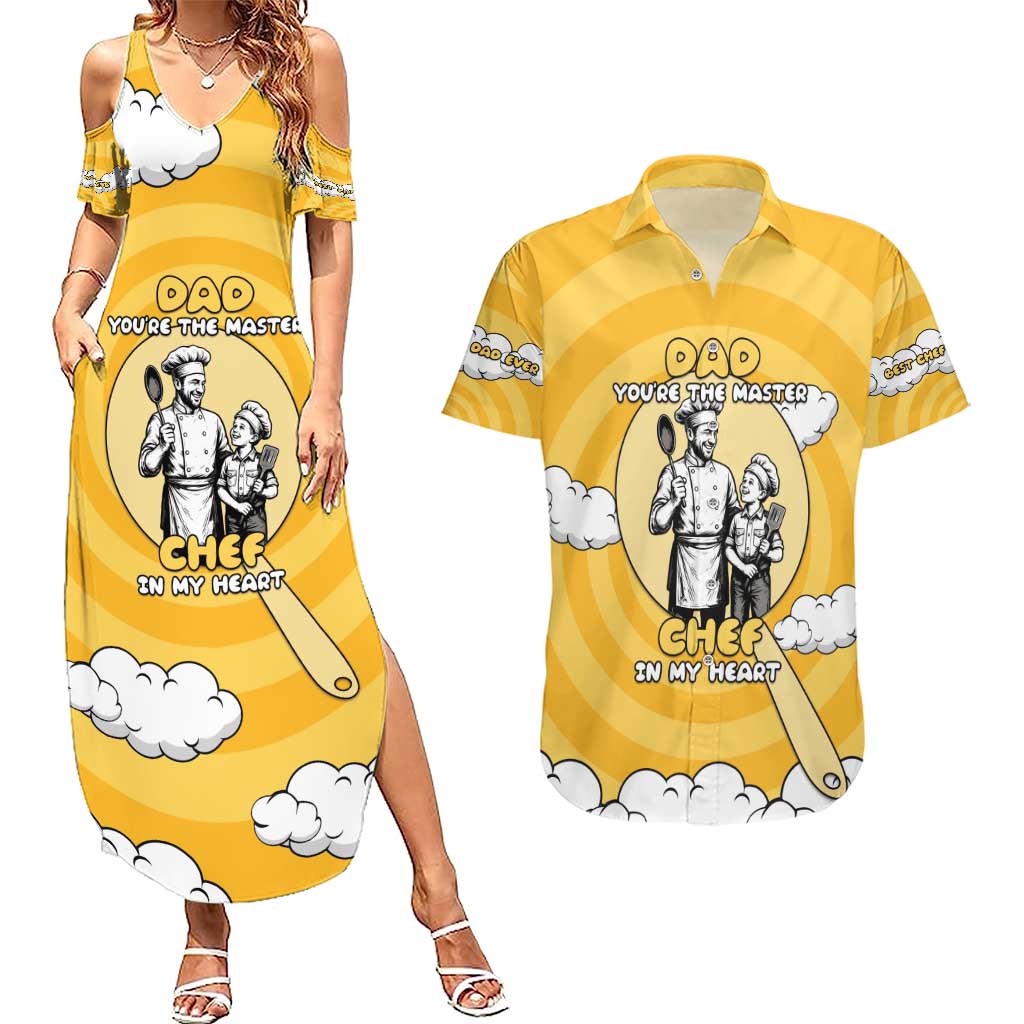 Chef Fathers Day Couples Matching Summer Maxi Dress and Hawaiian Shirt Dad You're The Master Chef In My Heart