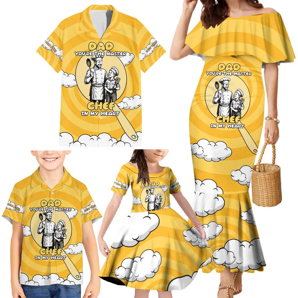 Chef Fathers Day Family Matching Mermaid Dress and Hawaiian Shirt Dad You're The Master Chef In My Heart