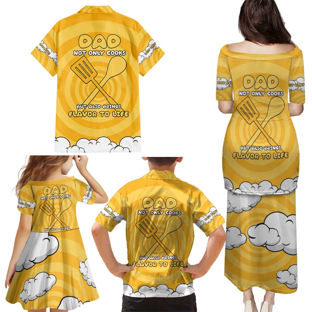 Chef Fathers Day Family Matching Puletasi and Hawaiian Shirt Dad You're The Master Chef In My Heart