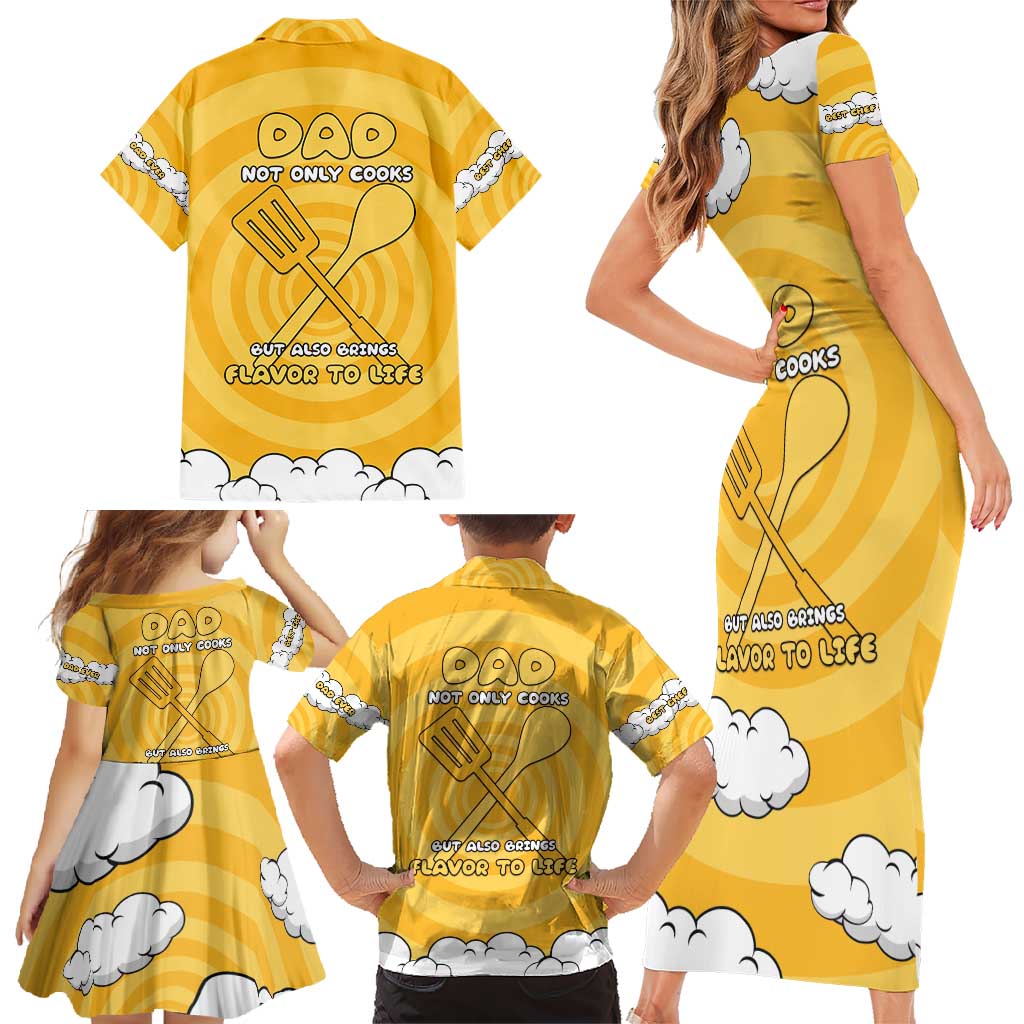 Chef Fathers Day Family Matching Short Sleeve Bodycon Dress and Hawaiian Shirt Dad You're The Master Chef In My Heart