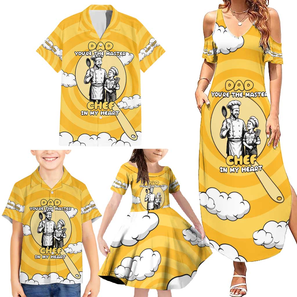 Chef Fathers Day Family Matching Summer Maxi Dress and Hawaiian Shirt Dad You're The Master Chef In My Heart