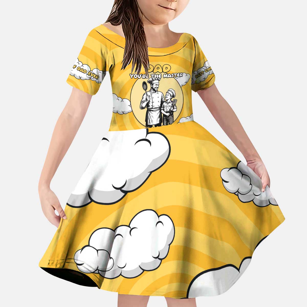 Chef Fathers Day Kid Short Sleeve Dress Dad You're The Master Chef In My Heart