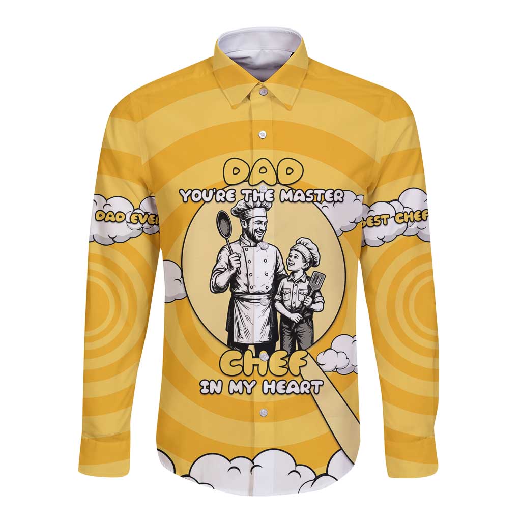 Chef Fathers Day Long Sleeve Button Shirt Dad You're The Master Chef In My Heart